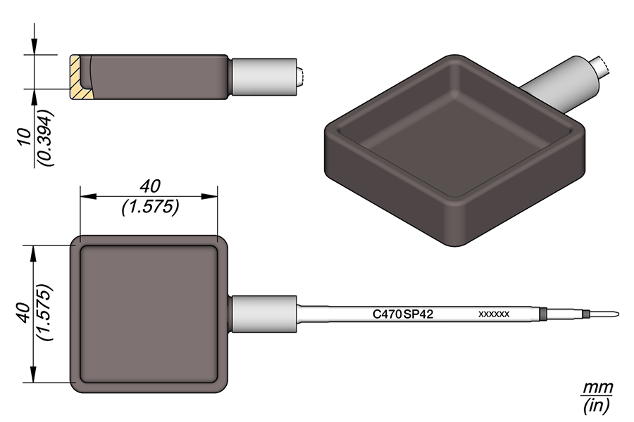 C470-SP42 - Solder Pot Cartridge 40 x 40